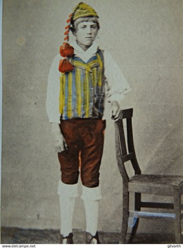 Photo cdv colorisée jeune - cdv,